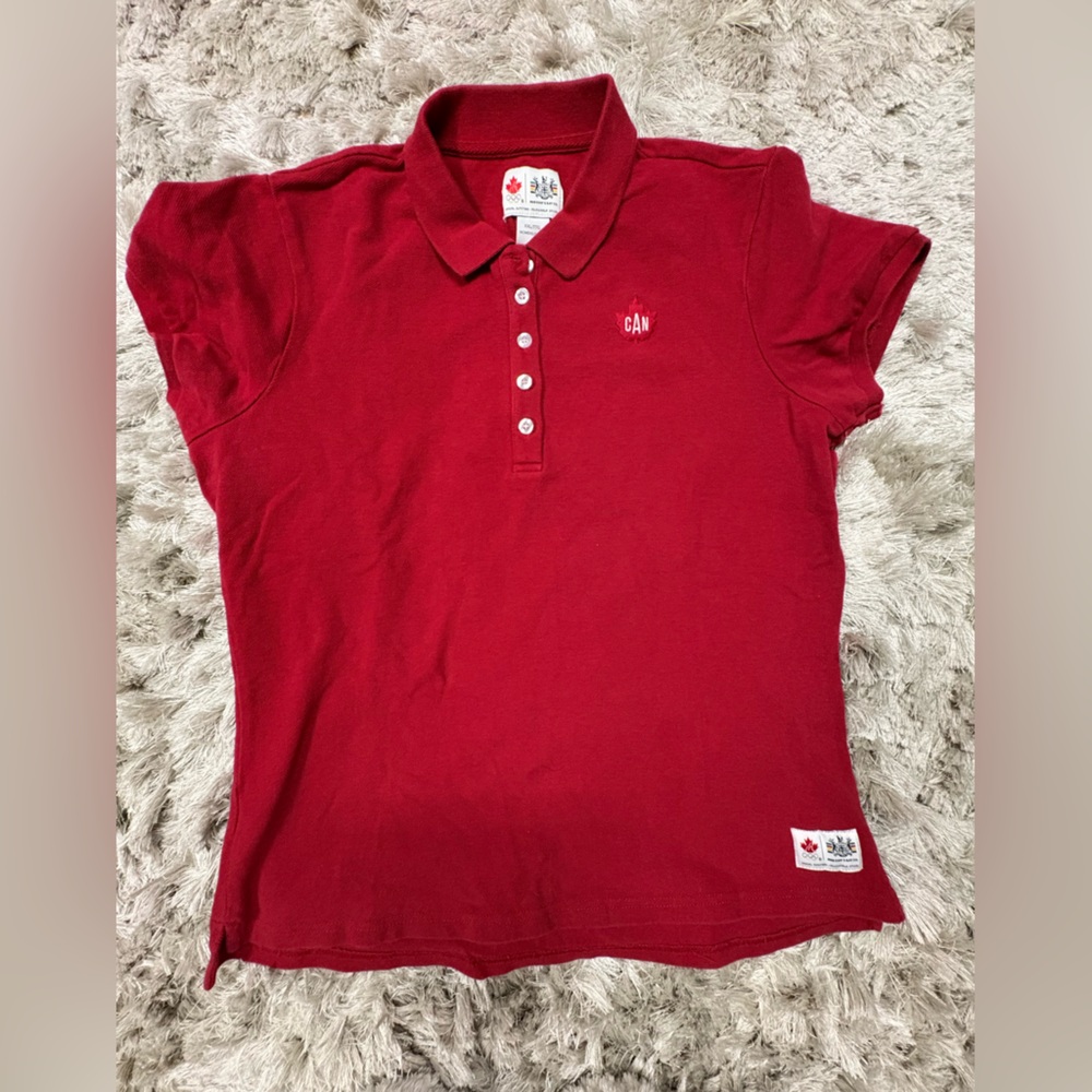 🇨🇦 HBC Red Polo Shirt with Button Detail